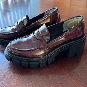 Sincerely Jules Burgundy Patent Leather Platform Loafers